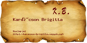 Karácson Brigitta névjegykártya